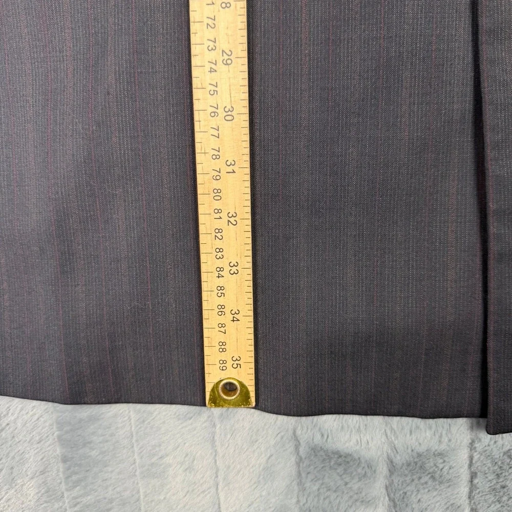Steve Harvey Collection Mens 48L Suit Super 120s Wool Pinstripe 4 Button 42x30